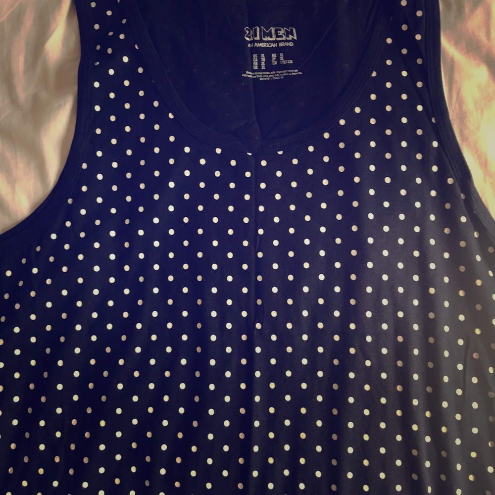 Navy Blue polka dotted tank top